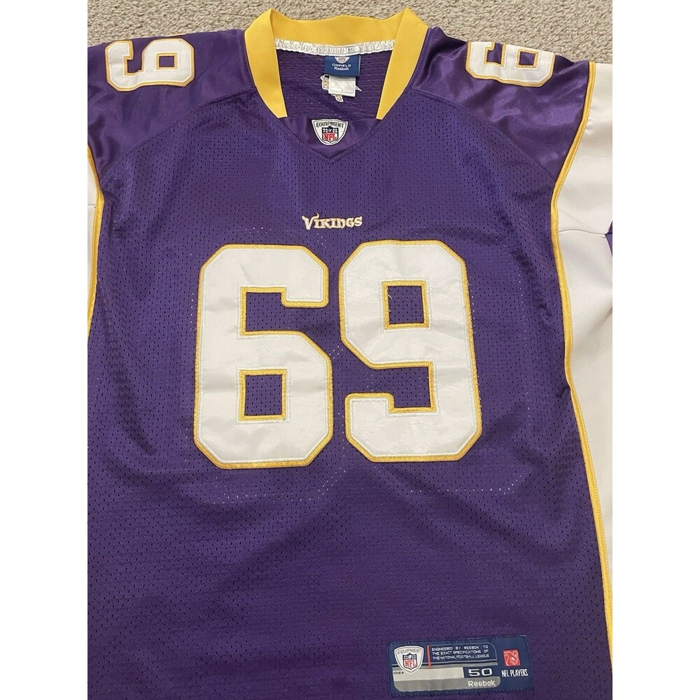 Jared Allen Minnesota Vikings #69 Stitched Reebok Purple Jersey Mens Size 50 - Picture 4 of 6